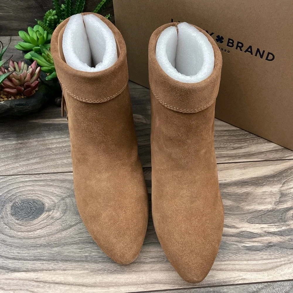NIB Lucky Brand Zakina Side Fringe Ankle Bootie - Picture 4 of 11